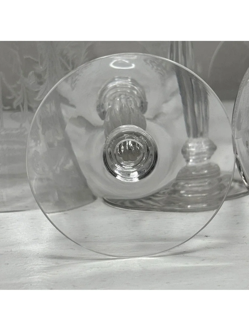 Tiffin-Franciscan Crystal Flanders Clear Stem 15024-024 Water Goblets set of 6